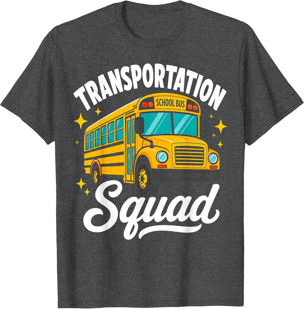 Transportation Squad School Bus Driver Crew Profession T-Shirt - Dark Heather Grey