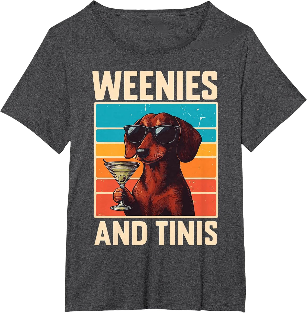 Weenies and Tinis Dachshund T-Shirt - Dark Heather Grey