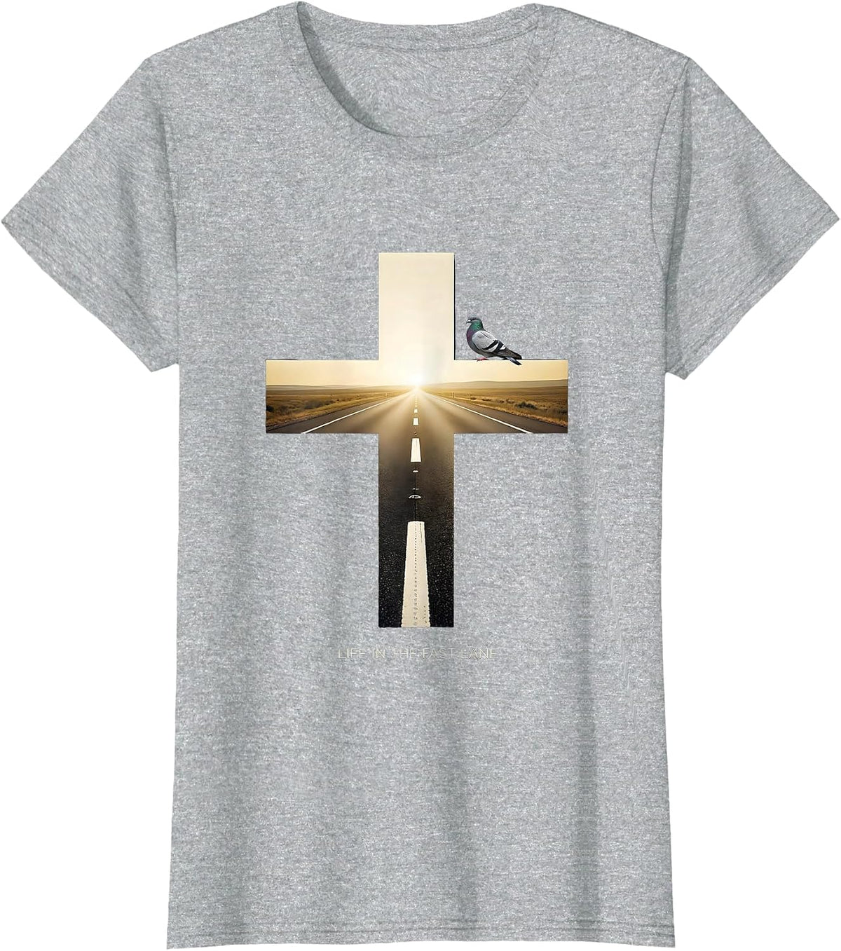 Women's Life in the Fast Lane Racing Graphic Design T-Shirt - Heather Grey