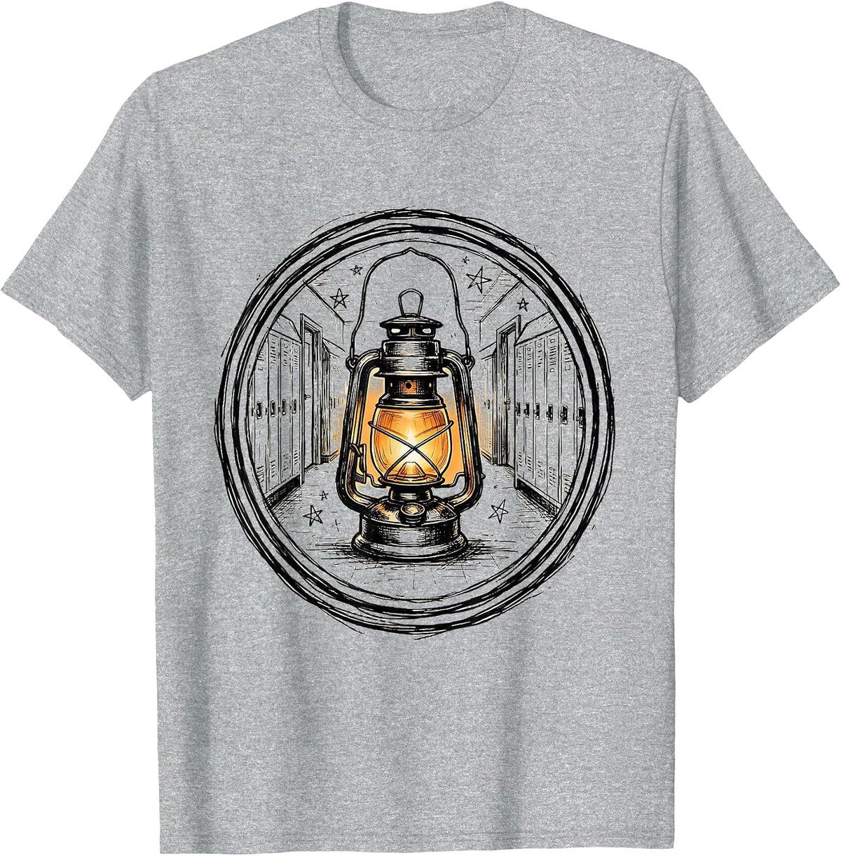 Men's Glowing Hallway Lantern Sped Teacher Gift T-Shirt - Heather Grey