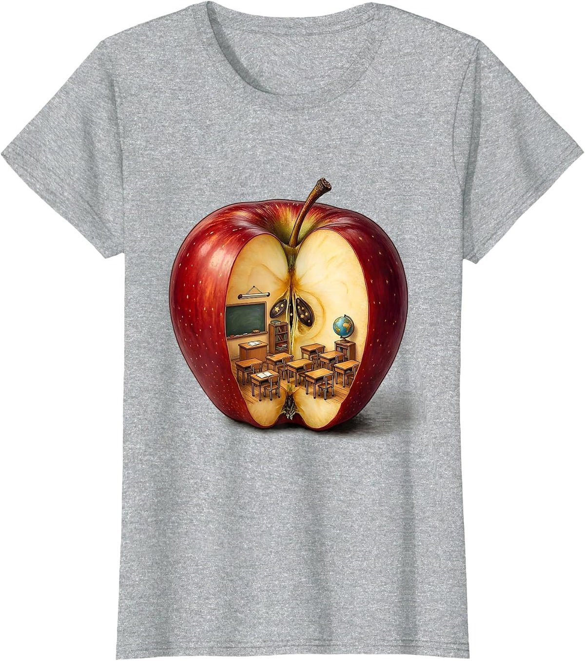 Special Education Teacher Apple Classroom Graphic T-Shirt - Heather Grey