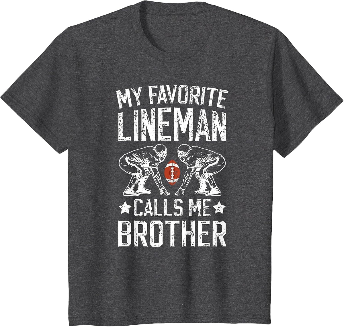 Proud Football Lineman Brother of A Football Lineman Bro T-Shirt - Dark Heather Grey