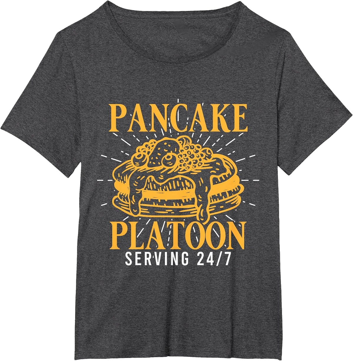 Pancake Platoon Football Lineman T-Shirt - Dark Heather Grey