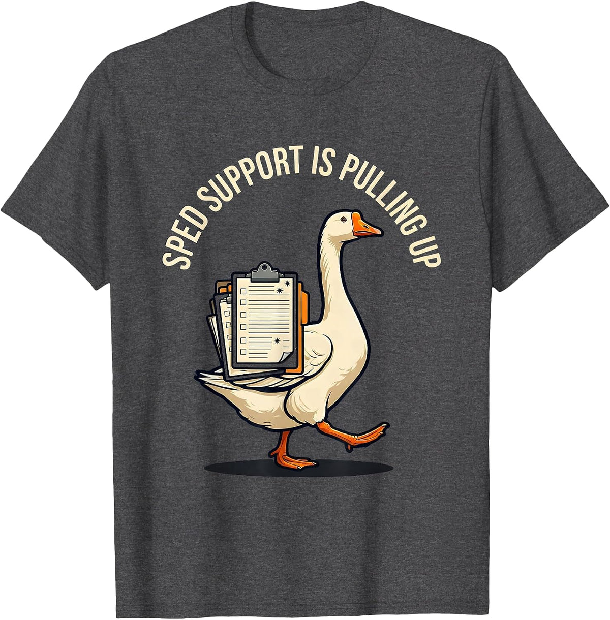Men's SPED Support Is Pulling Up Funny Special Education Teacher T-Shirt - Dark Heather Grey