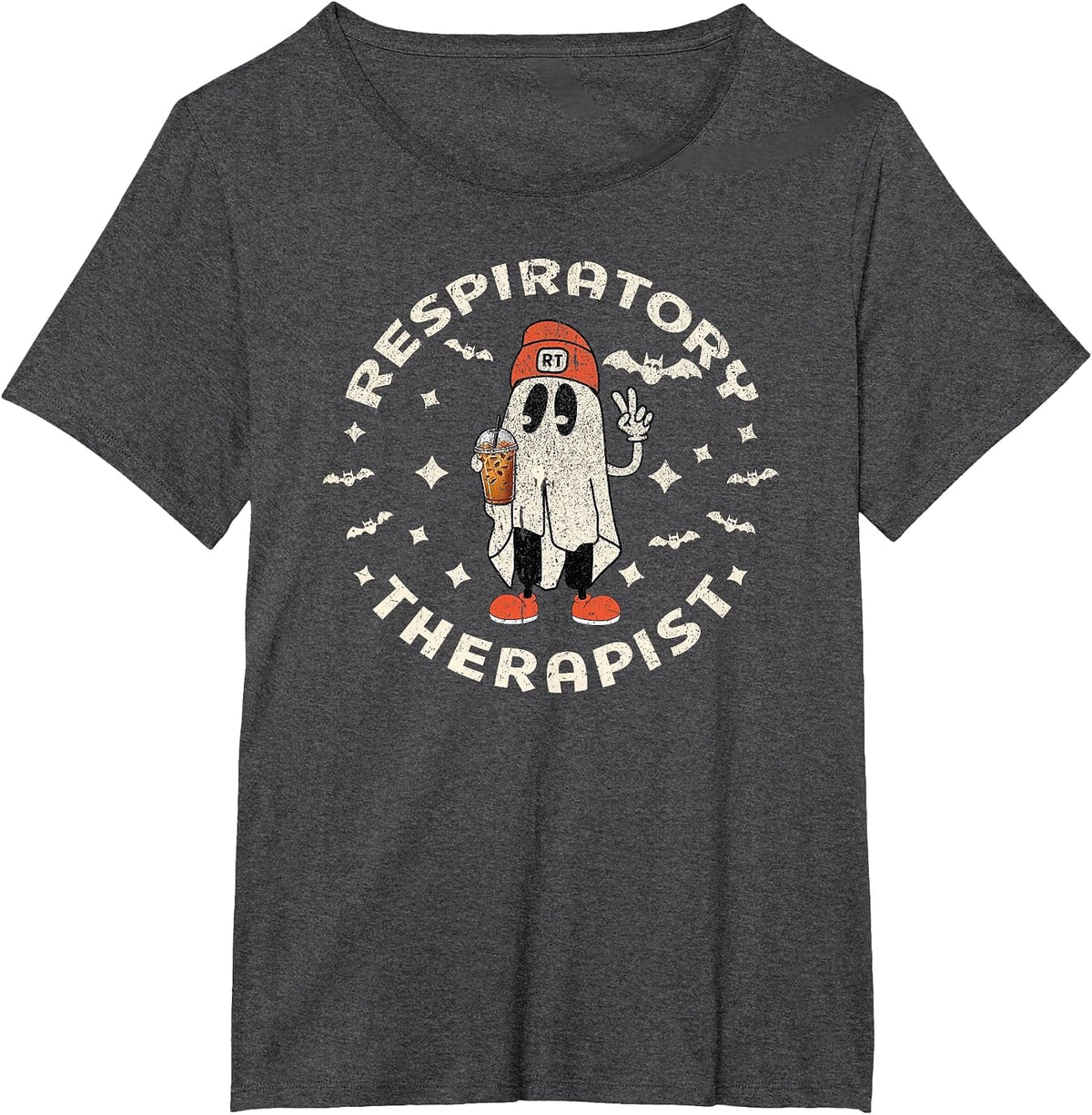 Halloween Respiratory Therapist RT Respiratory Therapy Fall T-Shirt - Dark Heather Grey