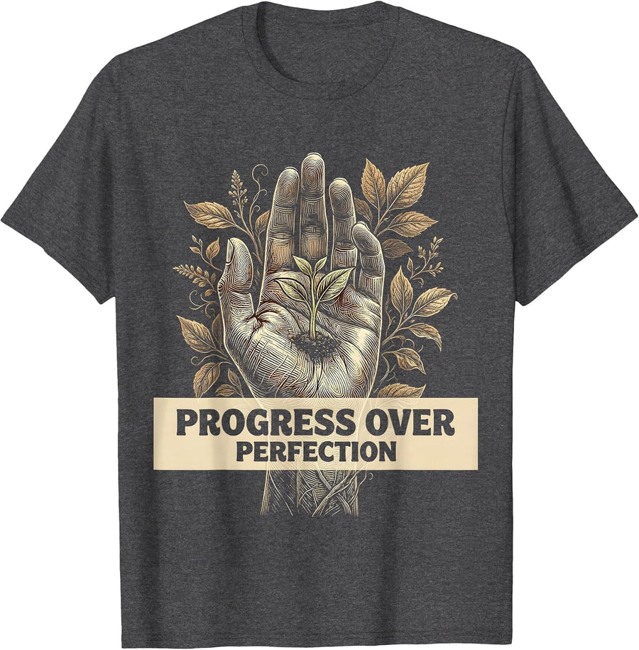 Men's Progress Over Perfection Special Education Teacher T-Shirt - Dark Heather Grey