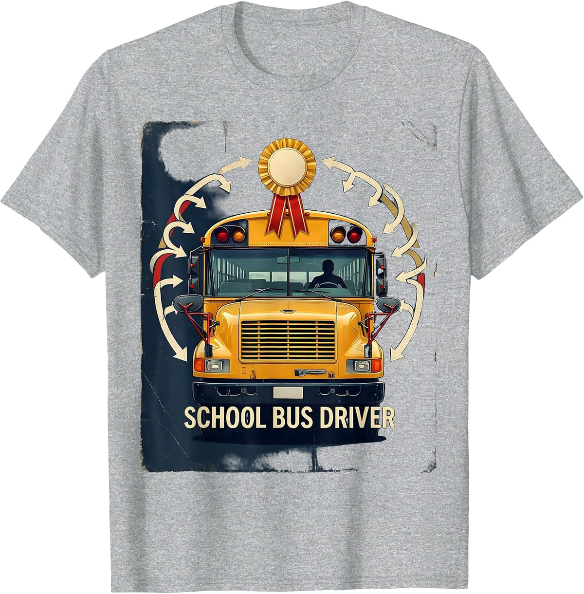 Men's Vintage School Bus Driver Funny Transportation Squad T-Shirt - Heather Grey