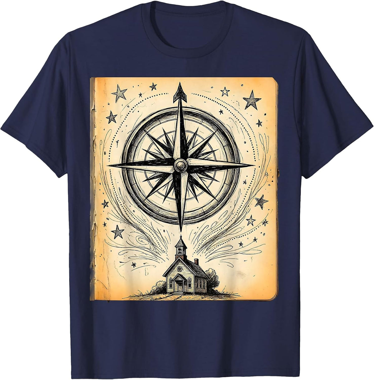 Special Education Teacher Compass School Graphic T-Shirt - Navy Blue
