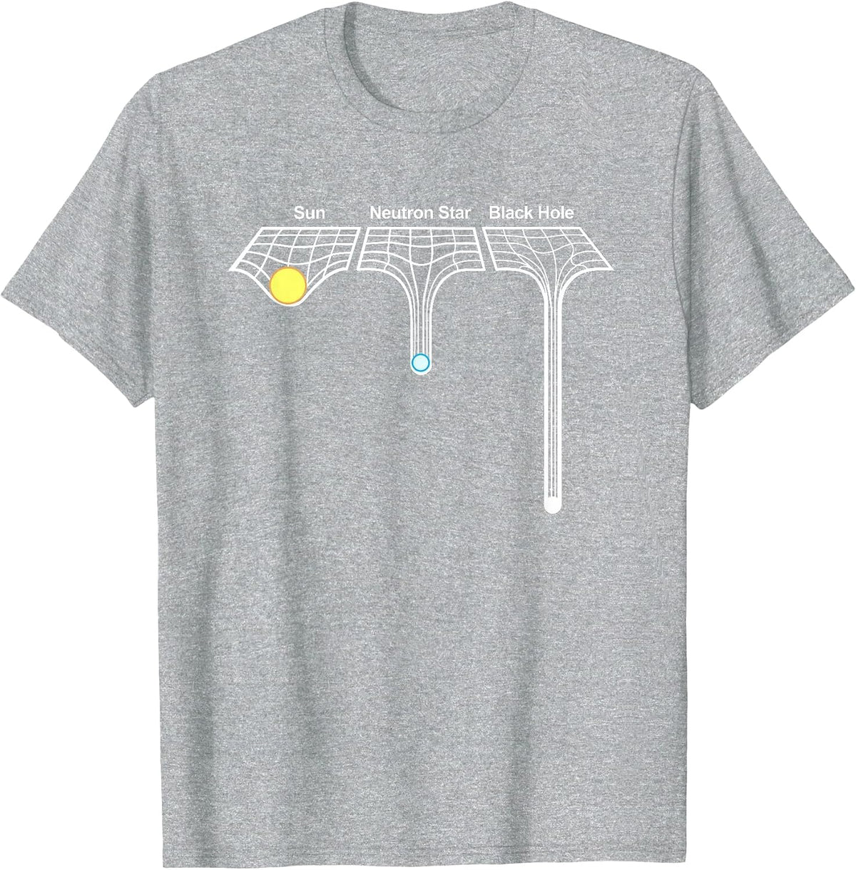 Astrophysics Sun Neutron Star and Black Hole T-Shirt - Heather Grey