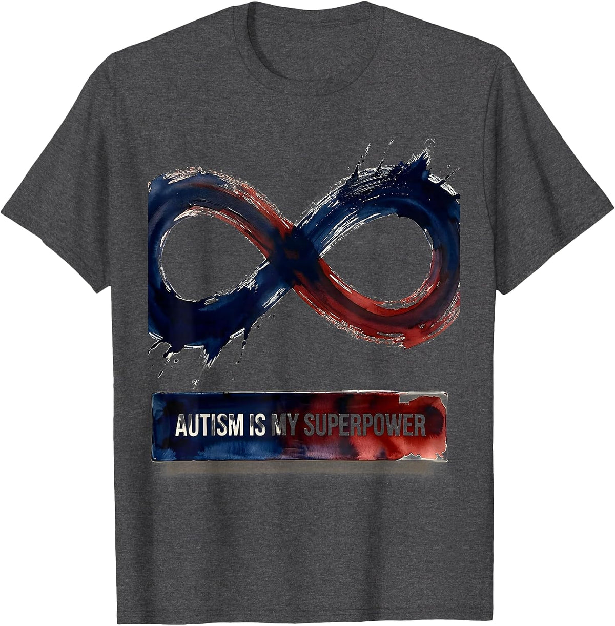 Men's Autism Is My Superpower Awareness Design T-Shirt - Dark Heather Grey