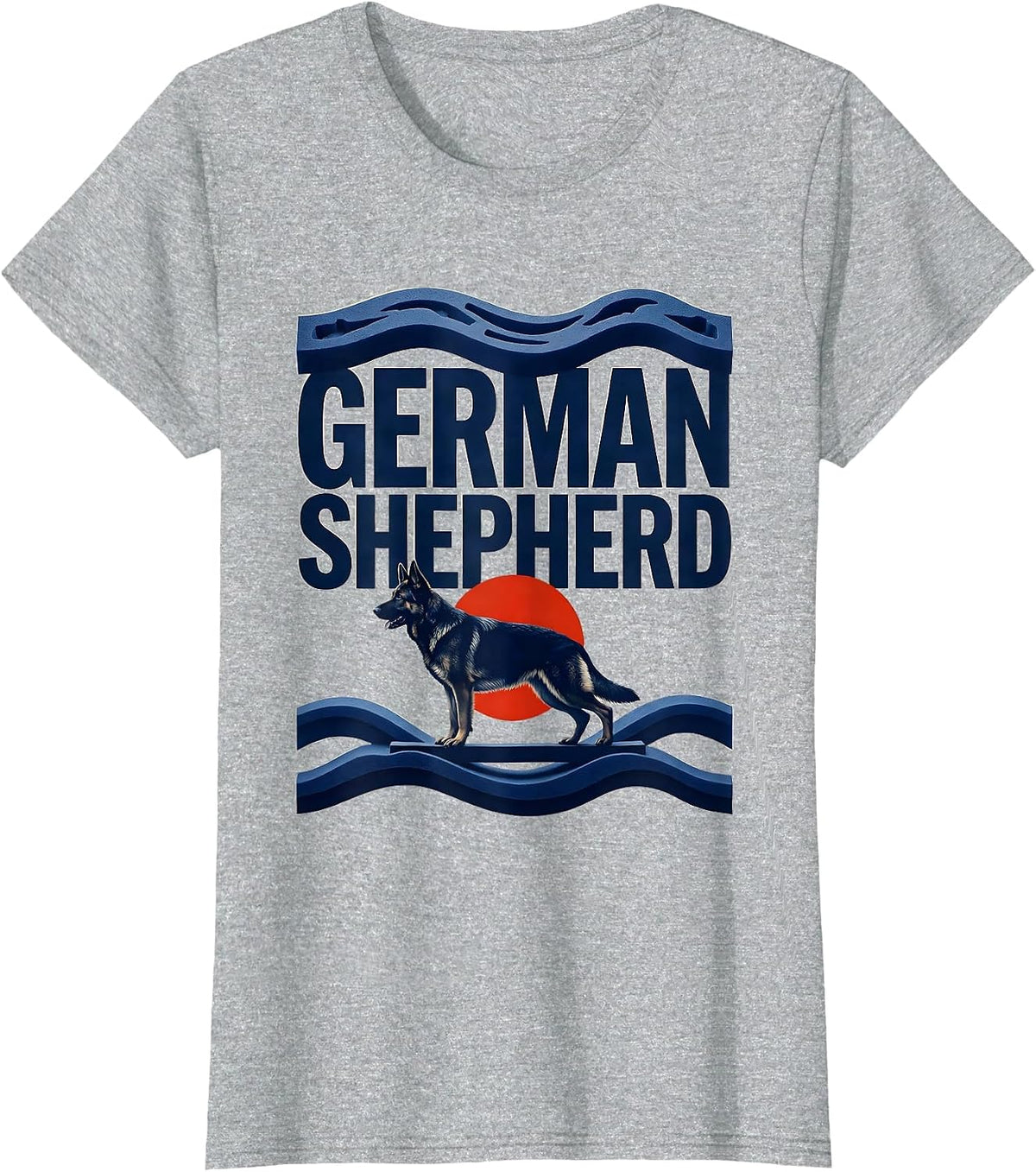 German Shepherd Funny Surf Dog Breed Owner Gift T-Shirt - Heather Grey