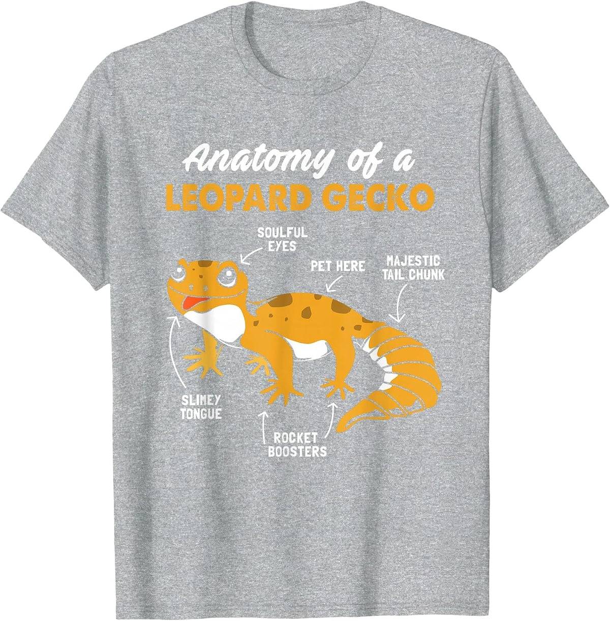Anatomy of A Leopard Gecko T-Shirt - Heather Grey
