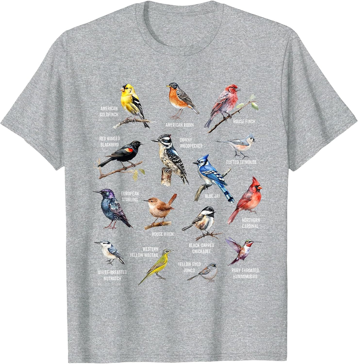 Bird Watcher Bird Lover Birder Birding Nerd T-Shirt - Heather Grey