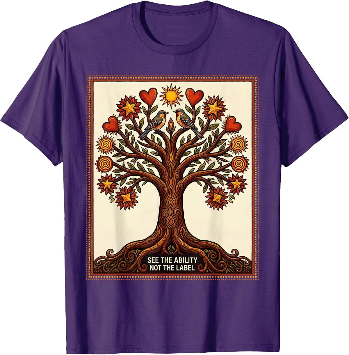 See the Ability Not the Label Special Ed Teacher T-Shirt - Purple
