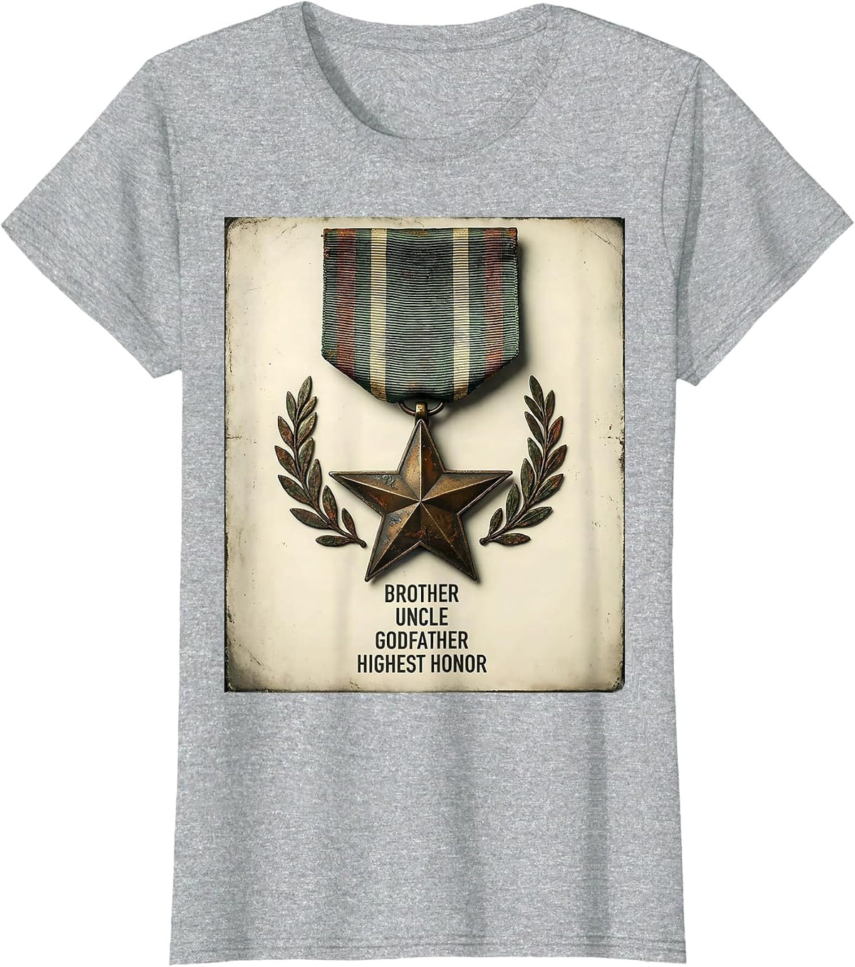 Brother. Uncle. Godfather. Highest Honor. Vintage T-Shirt - Heather Grey