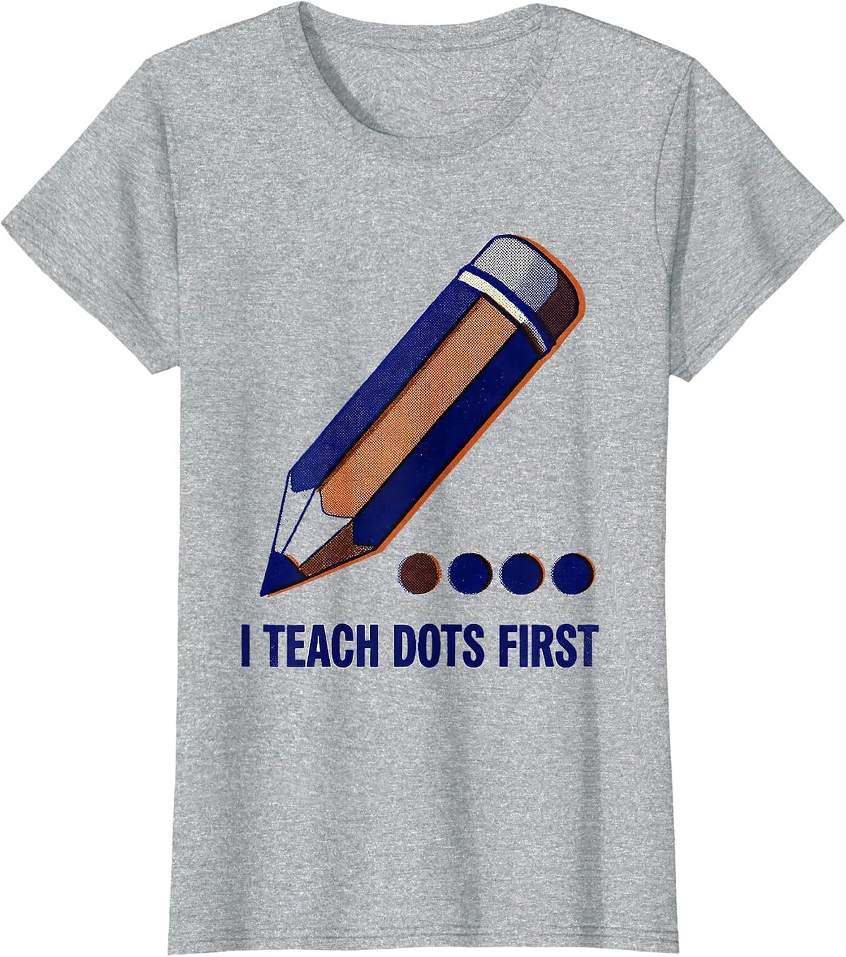 Women's I Teach Dots First Risograph Pre-K Teacher Back To School T-Shirt - Heather Grey