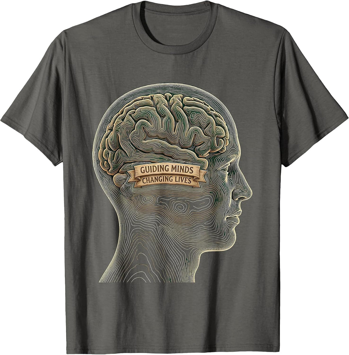 Guiding Minds Changing Lives School Counselor T-Shirt - Asphalt Grey
