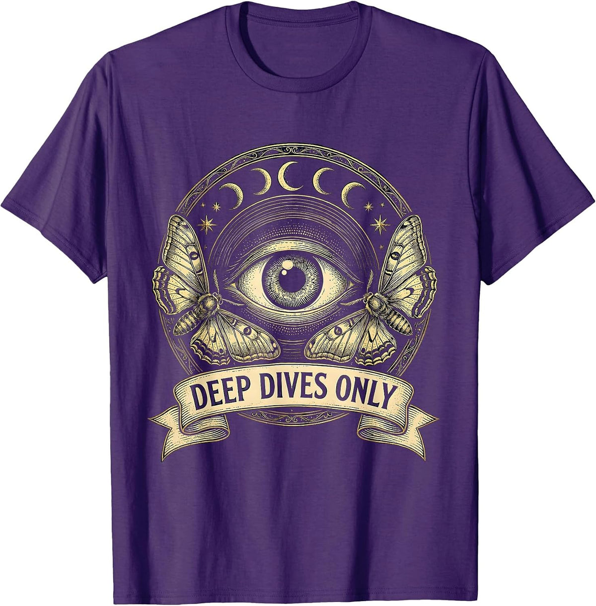 Men's Deep Dives Only Autism Awareness Design T-Shirt - Purple
