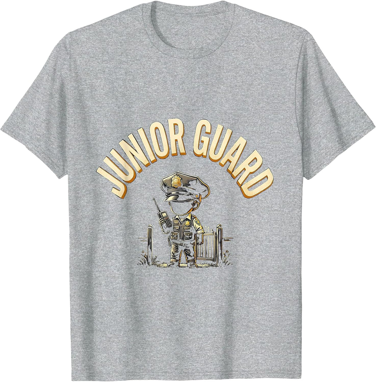 Men's JUNIOR GUARD Funny Security Guard Costume Halloween Humor T-Shirt - Heather Grey