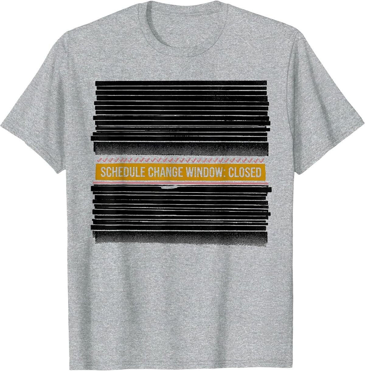 Men's Schedule Change Window: Closed Groovy School Counselor Back T-Shirt - Heather Grey