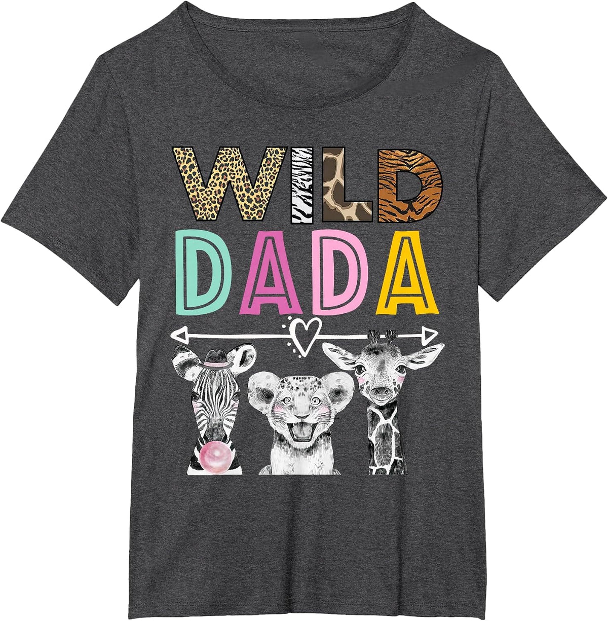 Wild Dada Zoo Theme Birthday Safari Jungle Matching Party T-Shirt - Dark Heather Grey