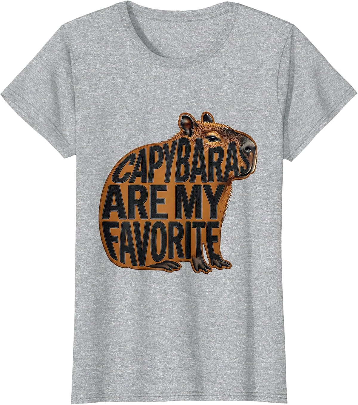 Capybaras Are My Favorite Funny Gamer Capybara Meme T-Shirt - Heather Grey