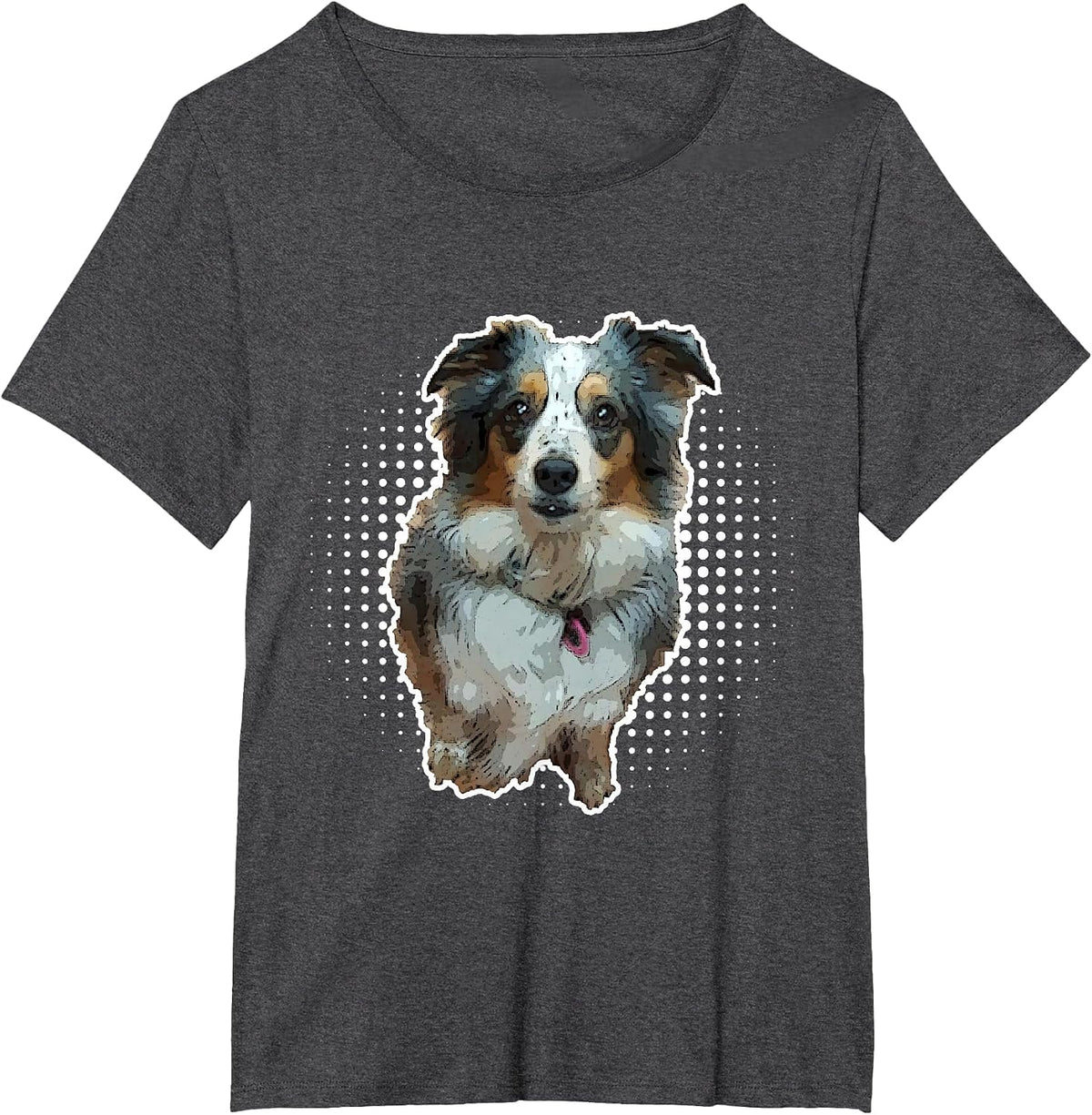 Mini Aussie Australian Shepherd Blue Merle T-Shirt - Dark Heather Grey