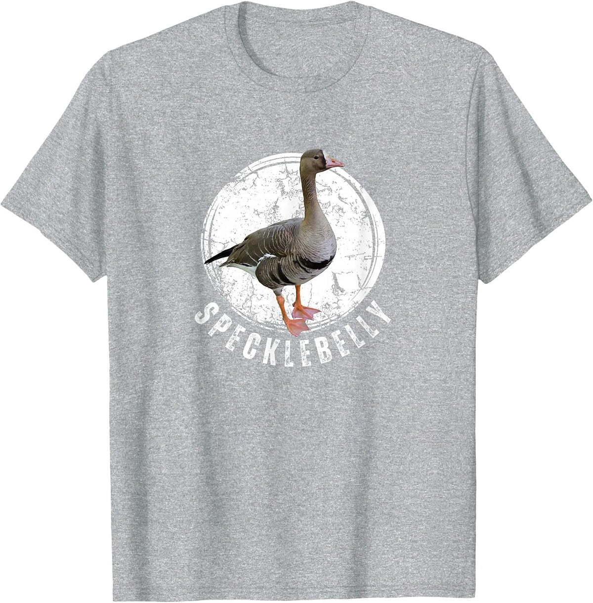 Specklebelly Goose Shirt Goose Hunting Speck White Front T-Shirt - Heather Grey