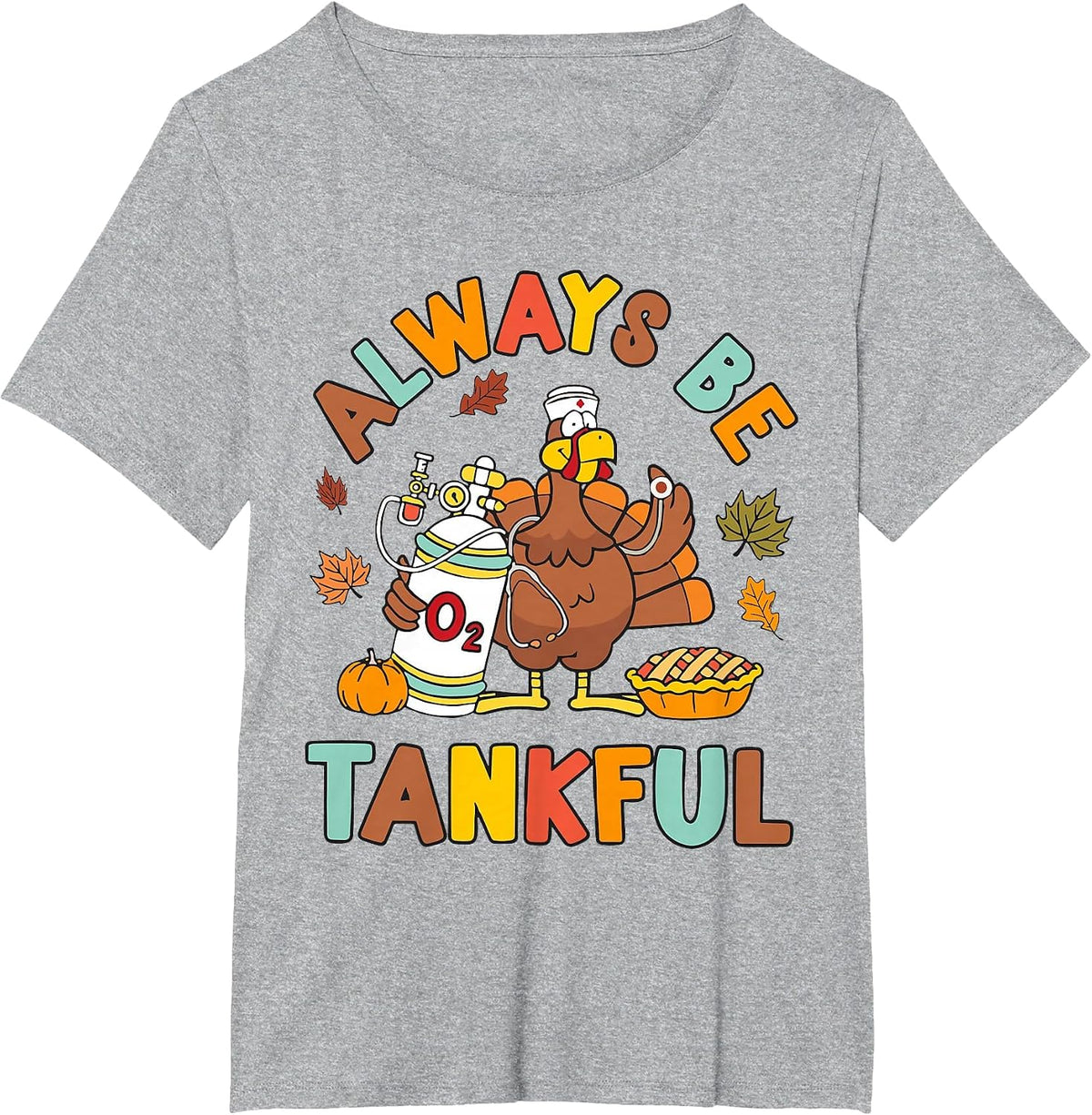 Respiratory Therapist Thanksgiving Nurse Autumn Fall Turkey T-Shirt - Heather Grey