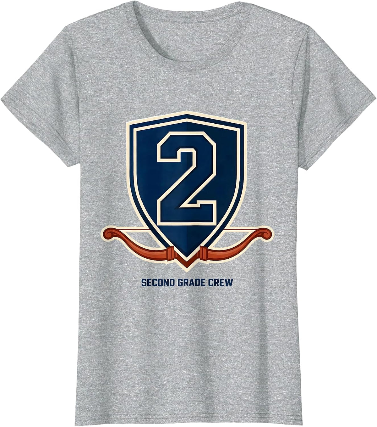 Second Grade Crew Sports Coquette Bow Back to School First T-Shirt - Heather Grey