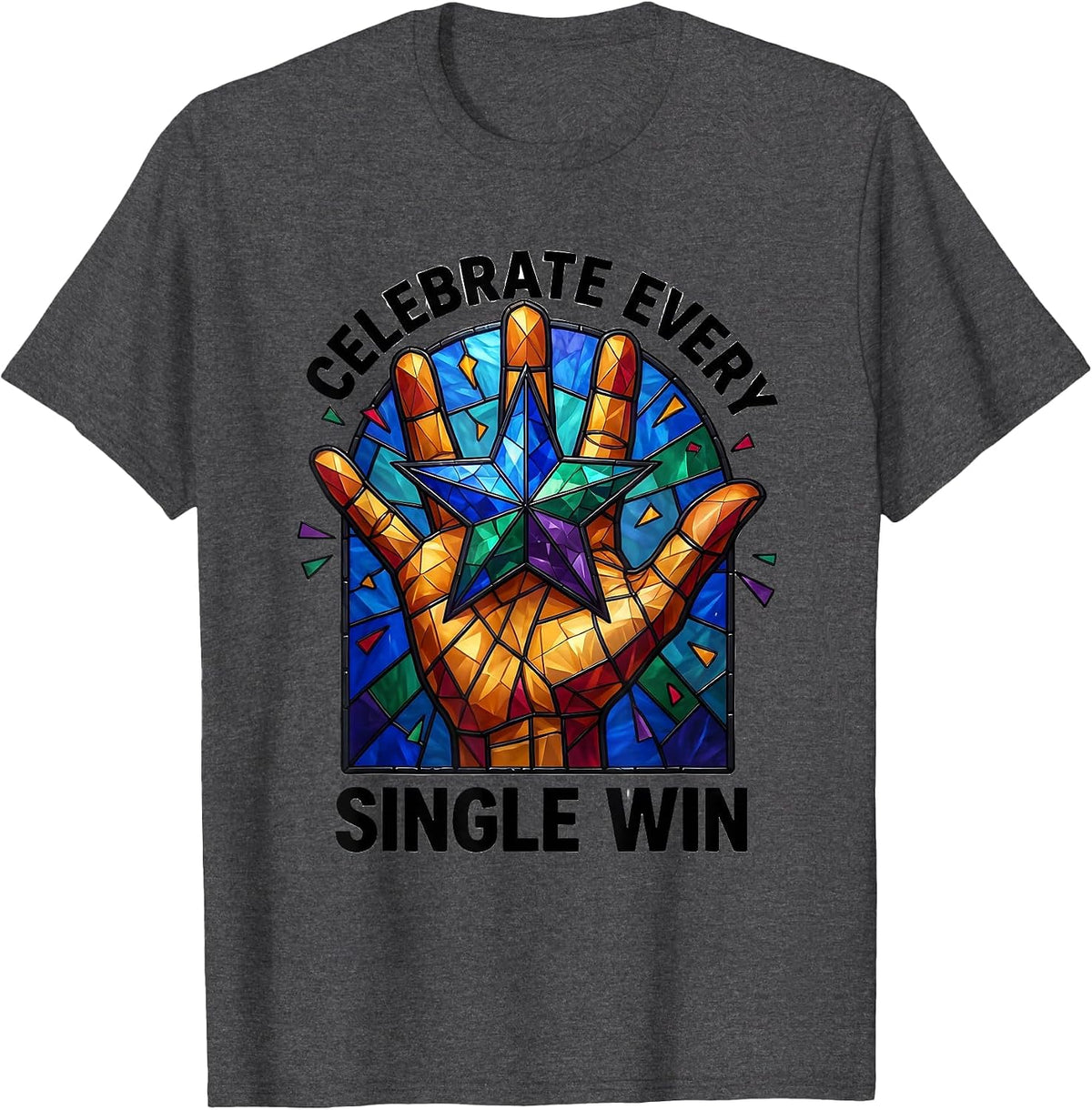 Men's Celebrate Every Single Win Special Education Teacher T-Shirt - Dark Heather Grey