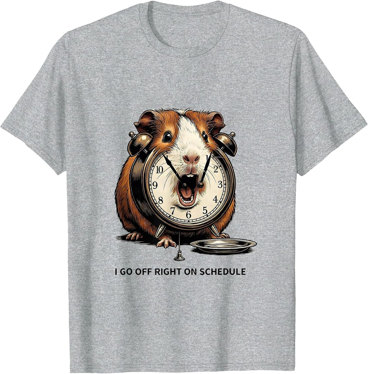 Men's I Go Off Right On Schedule Funny Guinea Pig Cavy Lover Gift T-Shirt - Heather Grey