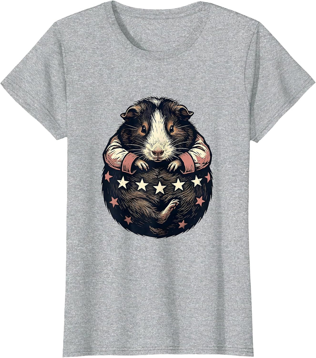 Sleepy Guinea Pig Funny Pajama Pet Lover T-Shirt - Heather Grey