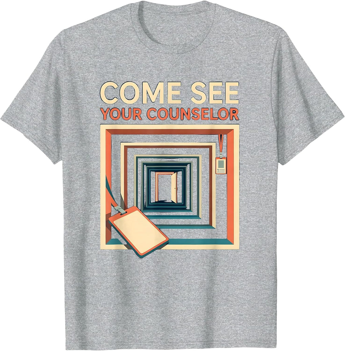 Men's Come See Your Counselor Groovy Retro School Counselor T-Shirt - Heather Grey