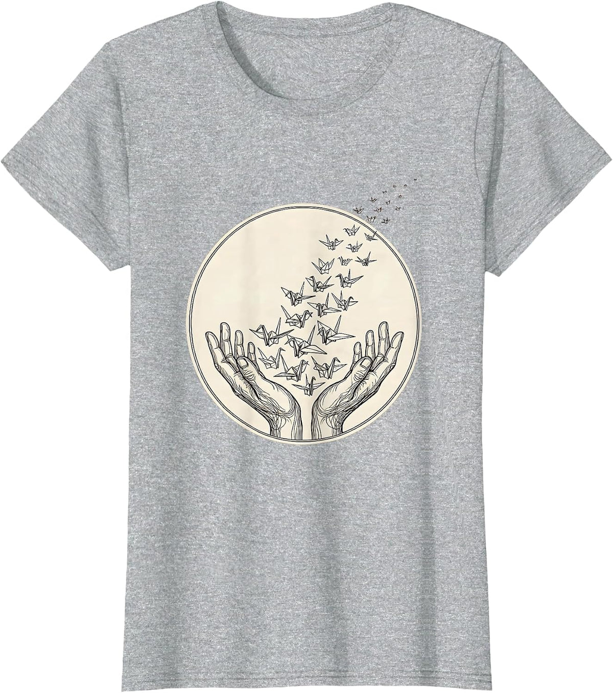 Women's Autism Awareness Paper Cranes Release Graphic T-Shirt - Heather Grey