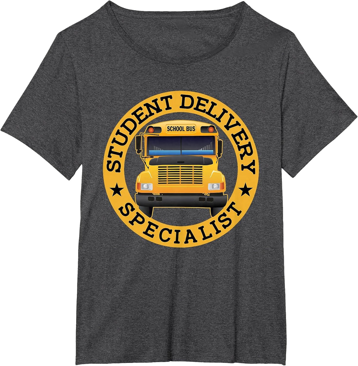 Student Delivery Specialist Funny School Bus Driver T-Shirt - Dark Heather Grey