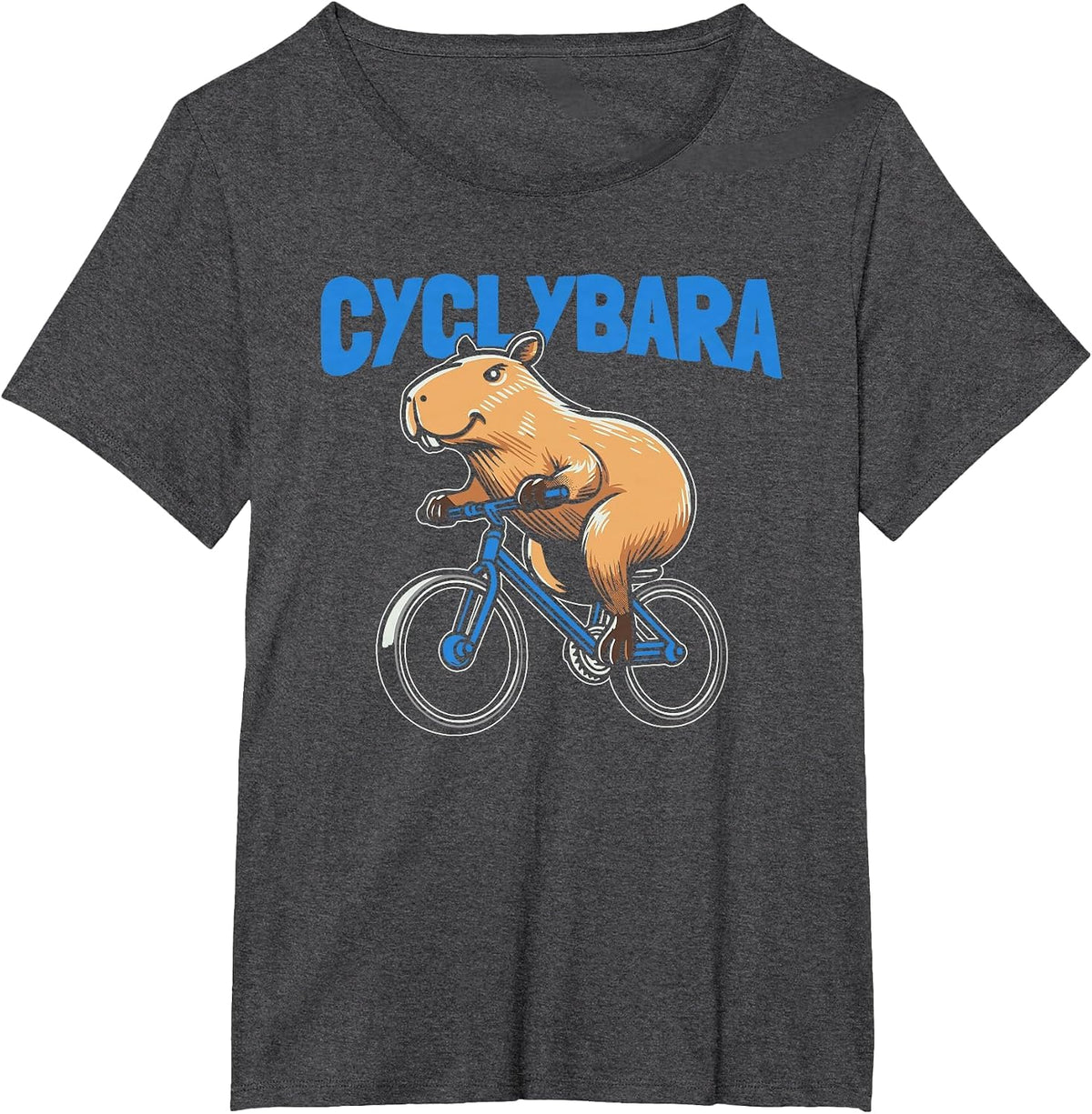 Capybara Cyclist Bicycle Bike Cycle - Cycling Cyclybara T-Shirt - Dark Heather Grey