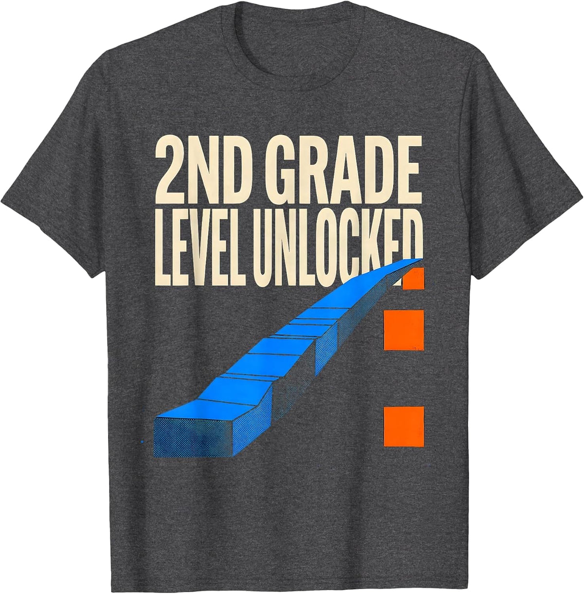 2nd Grade Level Unlocked Gamer Back To School Boys T-Shirt - Dark Heather Grey