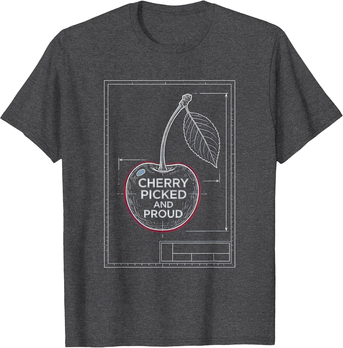 Men's Cherry Picked and Proud Graphic Design T-Shirt - Dark Heather Grey