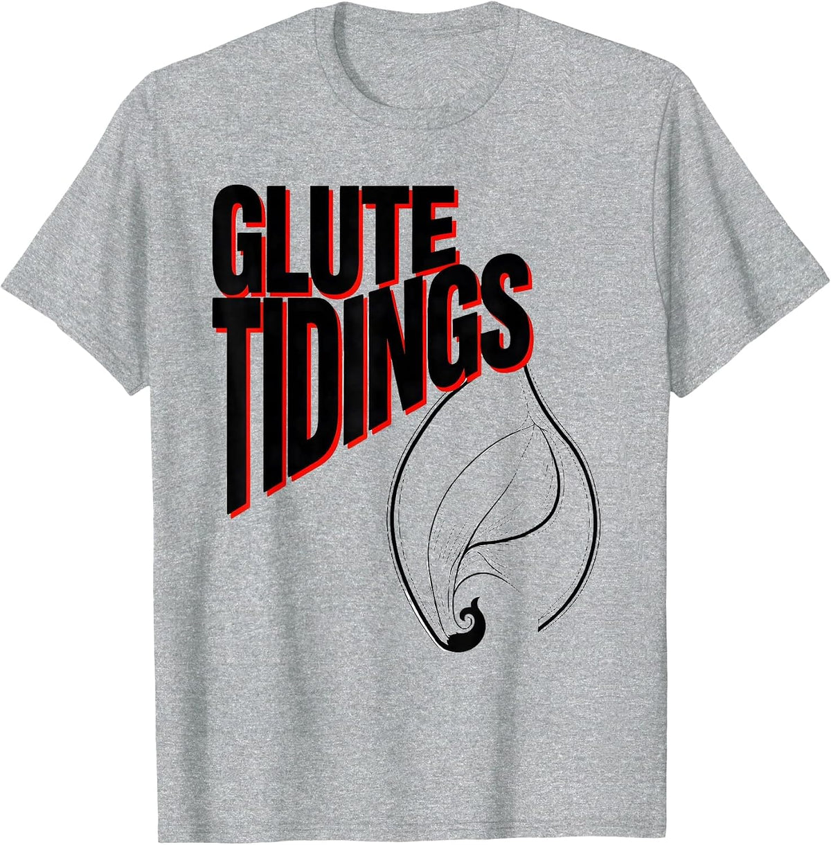 Men's Glute Tidings New Wave Typography Physical Therapist T-Shirt - Heather Grey