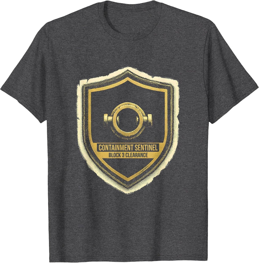 Men's Containment Sentinel — Block 3 Clearance SCP Fan T-Shirt - Dark Heather Grey