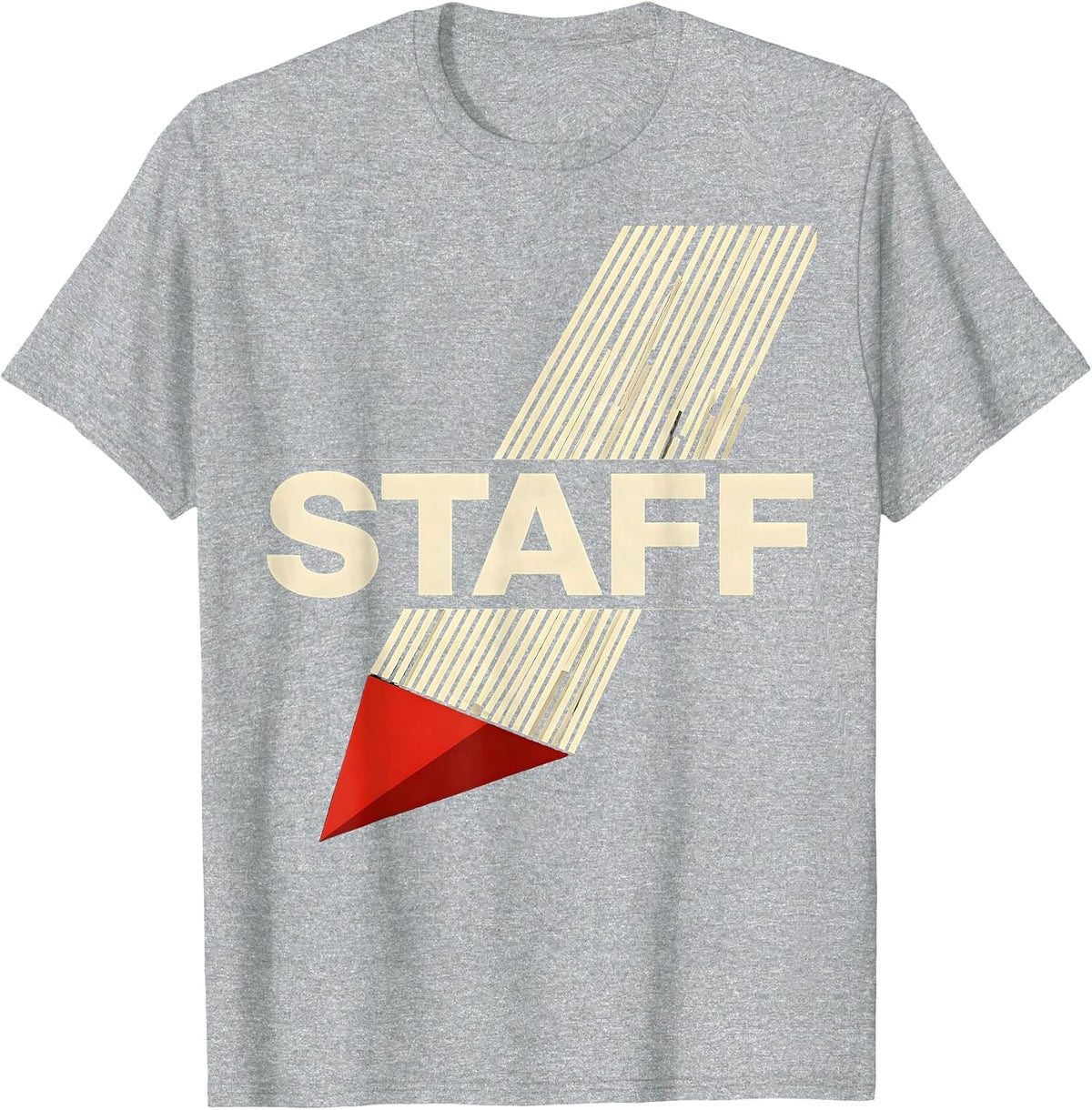 Men's STAFF Bold Security Guard Sheriff Costume Novelty T-Shirt - Heather Grey