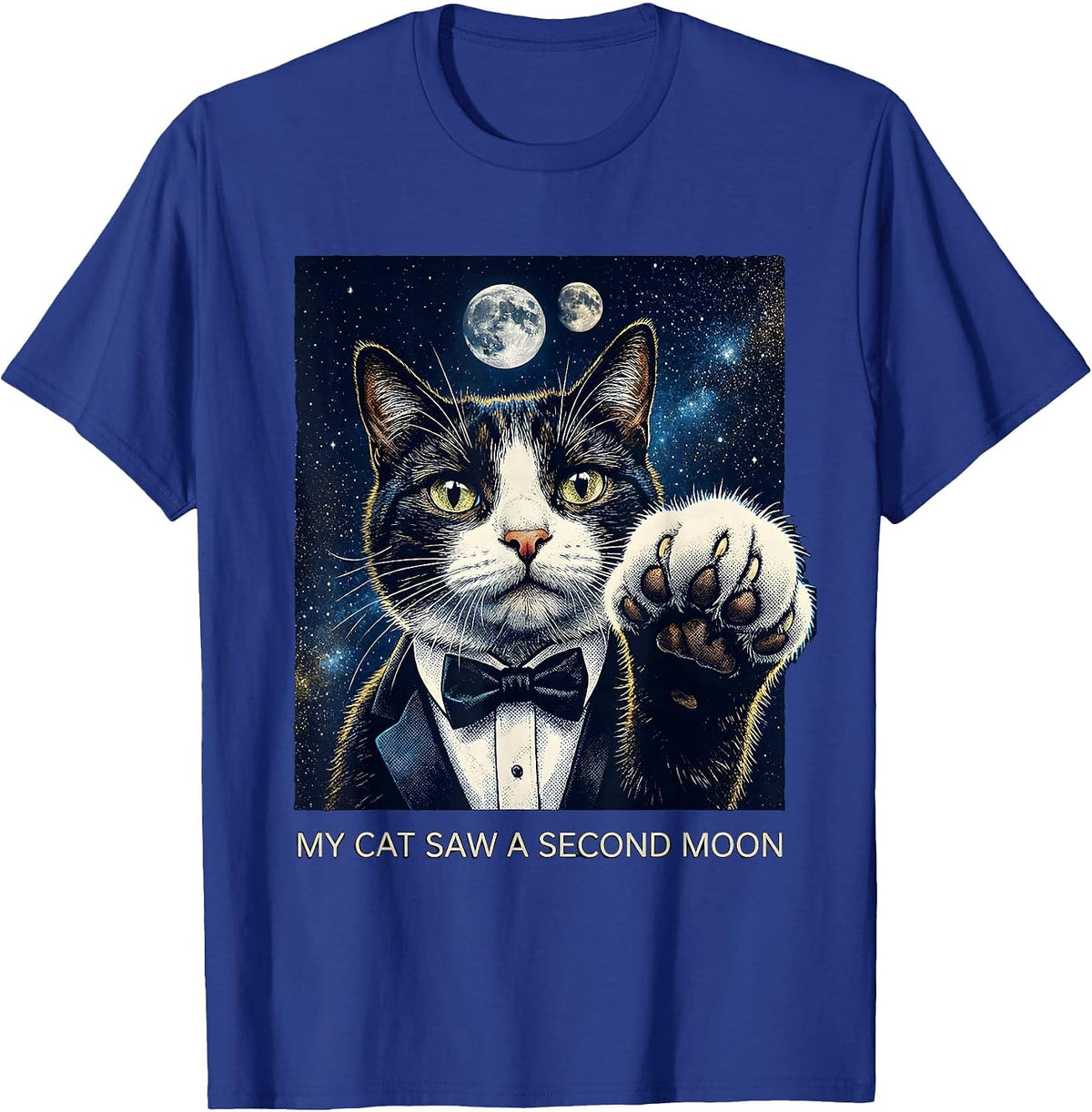 My Cat Saw A Second Moon Cosmic Funny Cat Meme Gift For Cat T-Shirt - Royal Blue