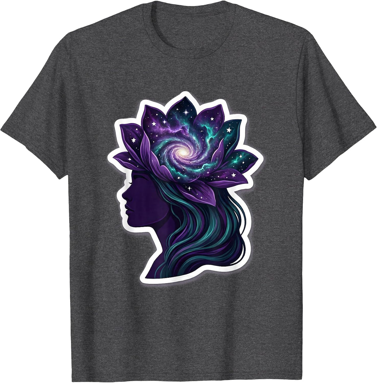 Men's Autism Galaxy Mind Spiral Illustration T-Shirt - Dark Heather Grey