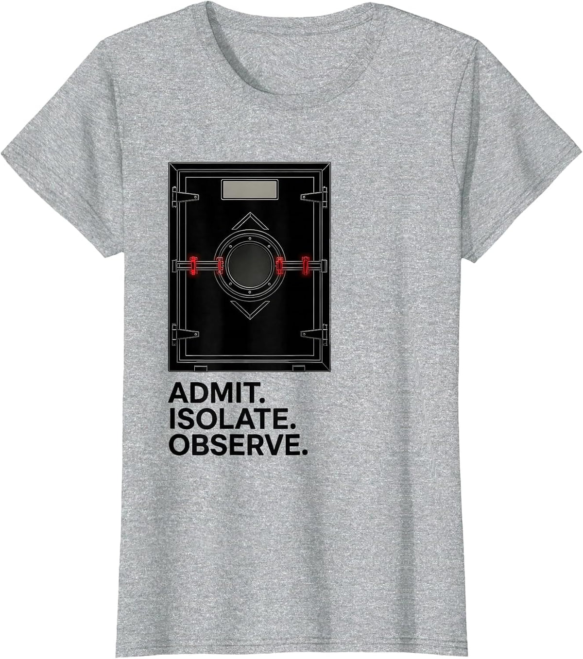 Admit. Isolate. Observe. Swiss International SCP Foundation T-Shirt - Heather Grey