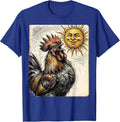 Smug Rooster Crowing at Noon Sarcastic Design T-Shirt - Royal Blue