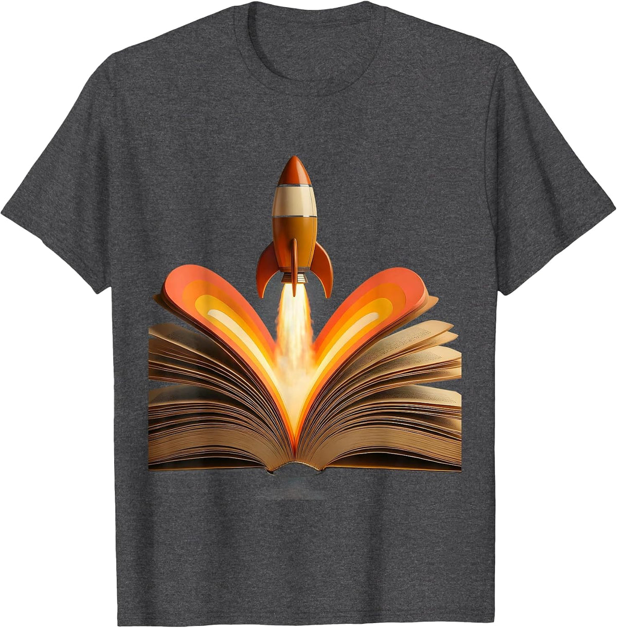 Sped Teacher Rocket Launch Textbook Graphic T-Shirt - Dark Heather Grey