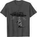 Men's Just A Wife Who Loves Otters Funny Otter Lover Gifts For Kid T-Shirt - Dark Heather Grey