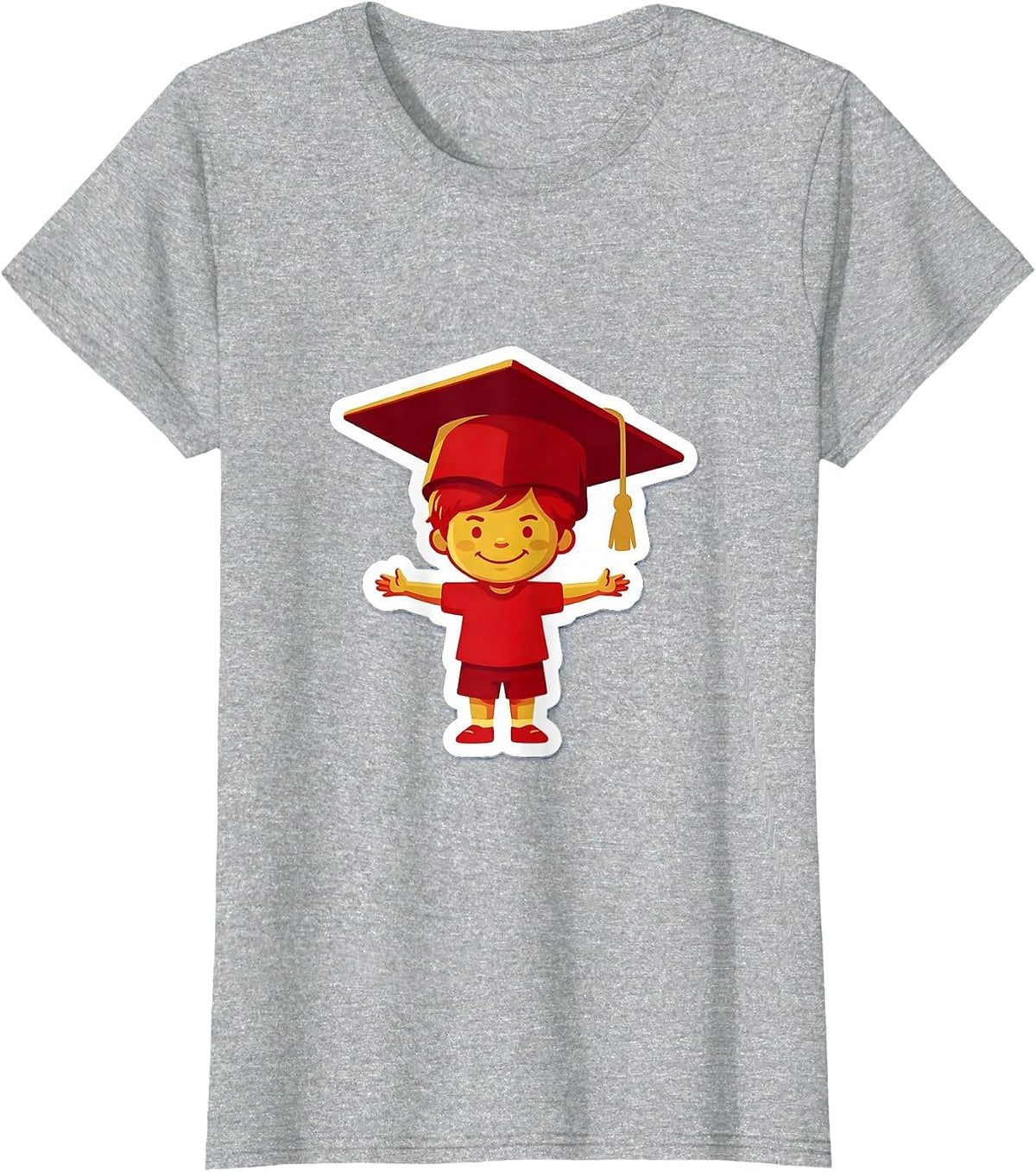Women's Sped Teacher Graduation Cap Kid Illustration T-Shirt - Heather Grey