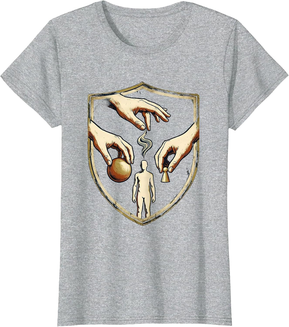 Vintage Therapy Team Shield Rehab Squad Physical Therapy T-Shirt - Heather Grey